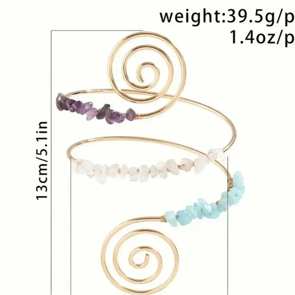 Multi layer open arm bracelets, exaggerated irregular crushed - Picture 3 of 5